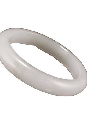 Natural Tianshan Jade Bangle 57mm ID White Quartzite Bracelet 44.3g J013